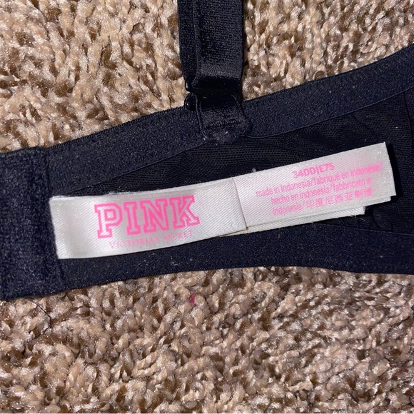 EUC Victoria’s Secret PINK Black Leopard Print Wear Everywhere Push Up Bra - Picture 5 of 5